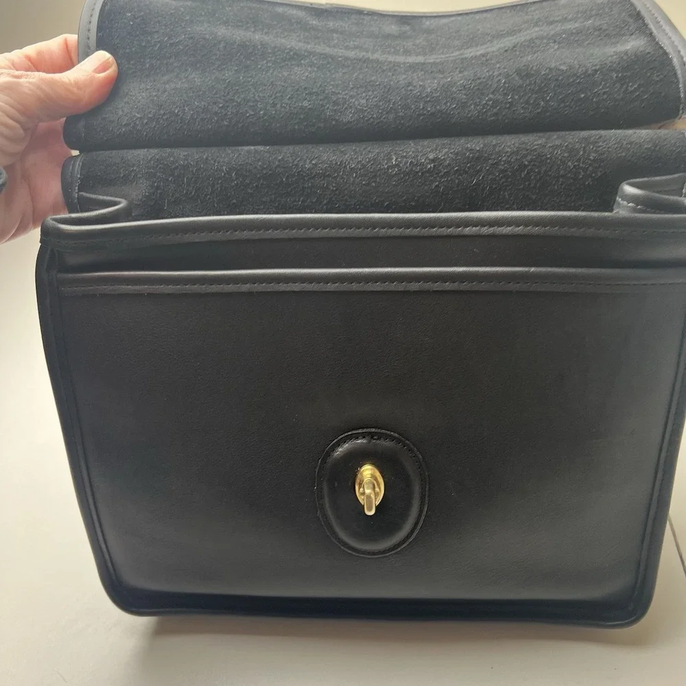 Vintage Black Coach Willis Bag 9927 Crossbody & Top Handle Purse Loose Stitching